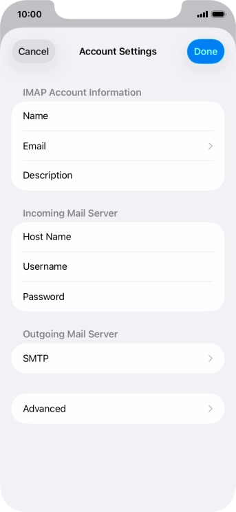 Press SMTP. Press SMTP.