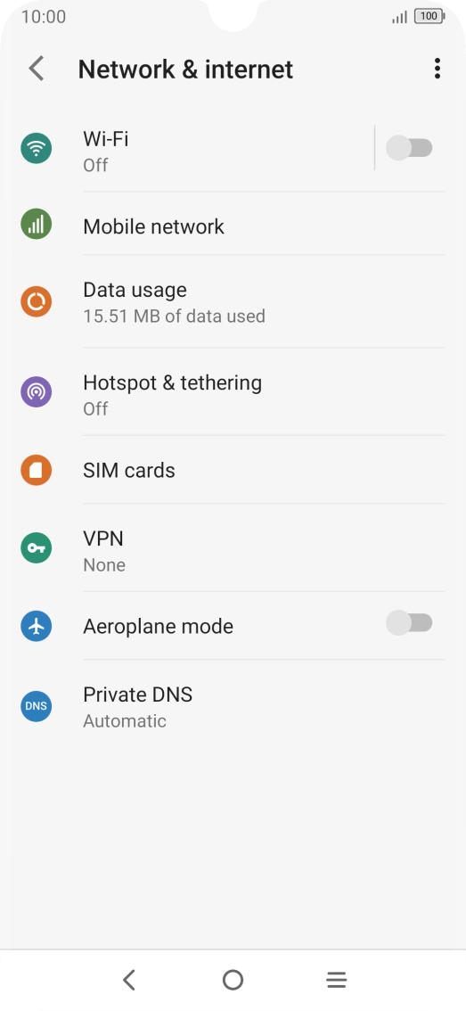 Press Mobile network. Press Mobile network.