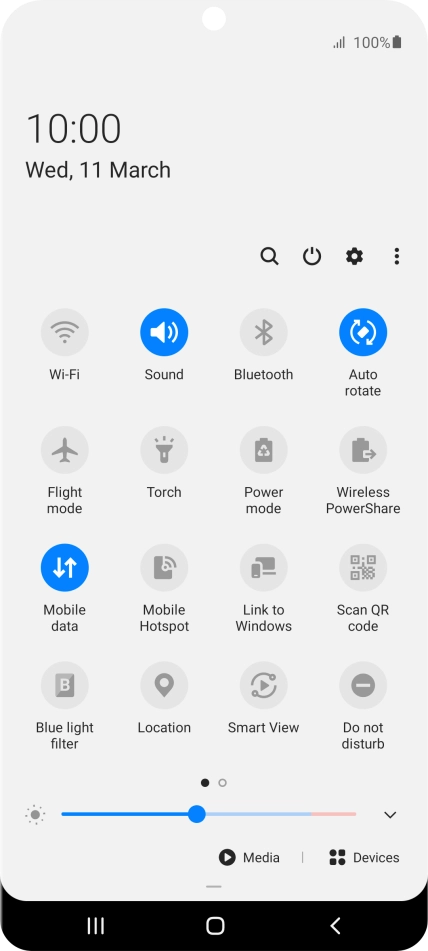 Press the power off icon. Press the power off icon.