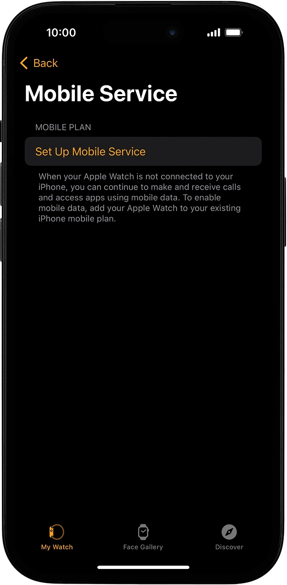 On your phone: Press Set Up Mobile Service and follow the instructions on the screen to set up mobile data. On your phone: Press Set Up Mobile Service and follow the instructions on the screen to set up mobile data.