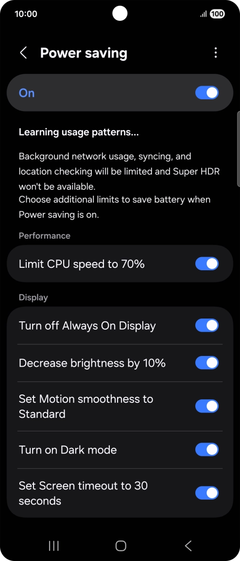Press the indicators next to the required settings. Press the indicators next to the required settings.