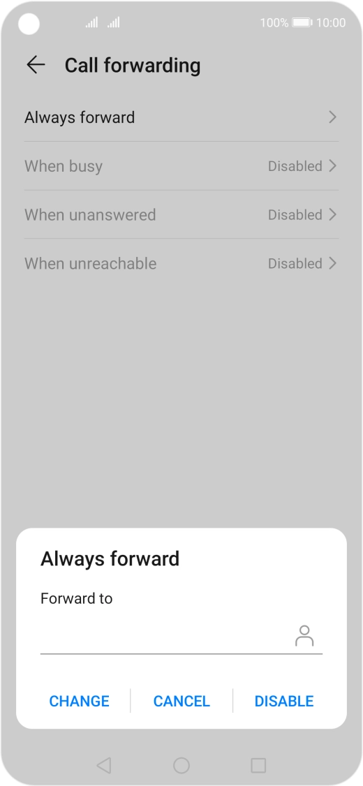 Press DISABLE. Press DISABLE.