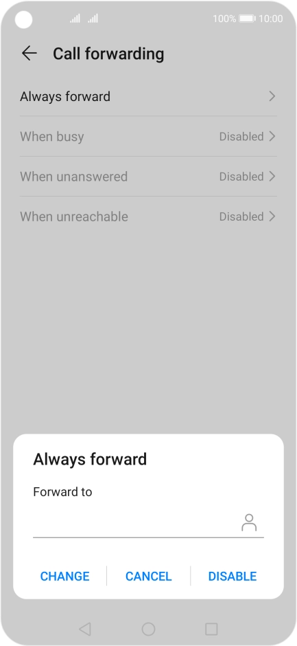 Press DISABLE. Press DISABLE.