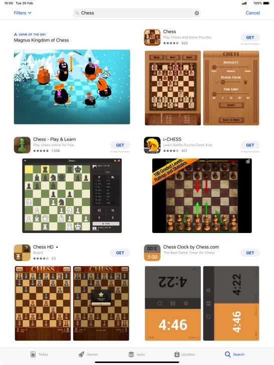 Press the required app. Press the required app.