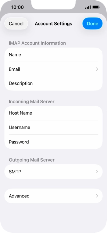 Press SMTP. Press SMTP.