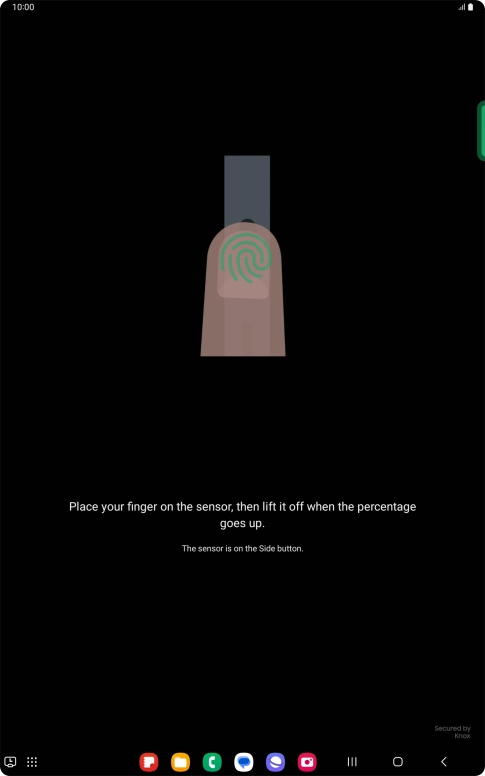 Follow the instructions on the screen to create the lock code using your fingerprint. Follow the instructions on the screen to create the lock code using your fingerprint.