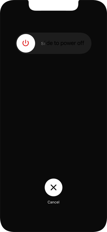 Press and drag the power off icon right. Press and drag the power off icon right.