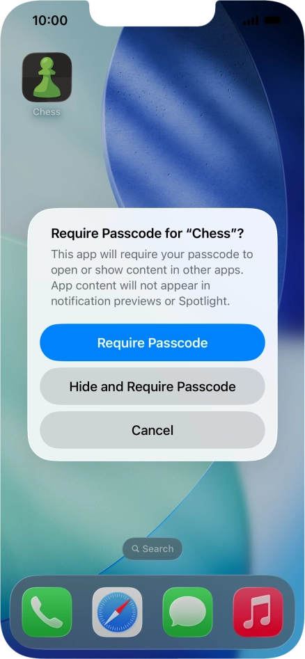 Press Require Passcode. Press Require Passcode.