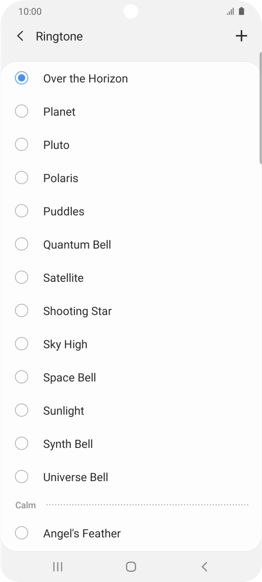 Press the add ring tone icon. Press the add ring tone icon.
