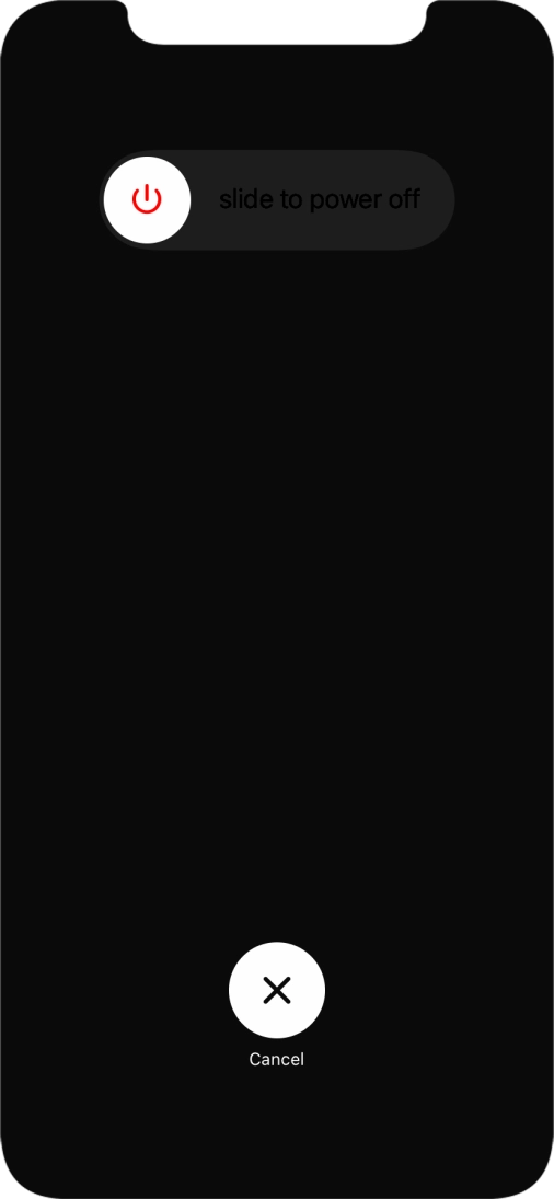 Press and drag the power off icon right. Press and drag the power off icon right.