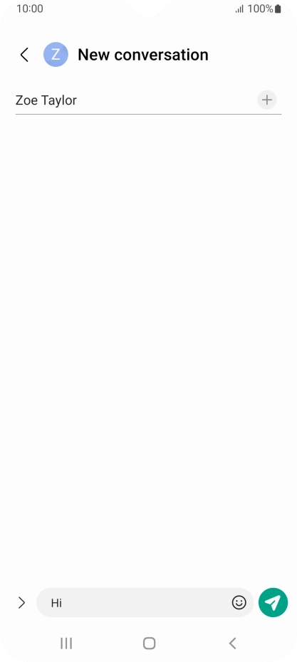 Press the send icon when you've finished your SMS. Press the send icon when you've finished your SMS.