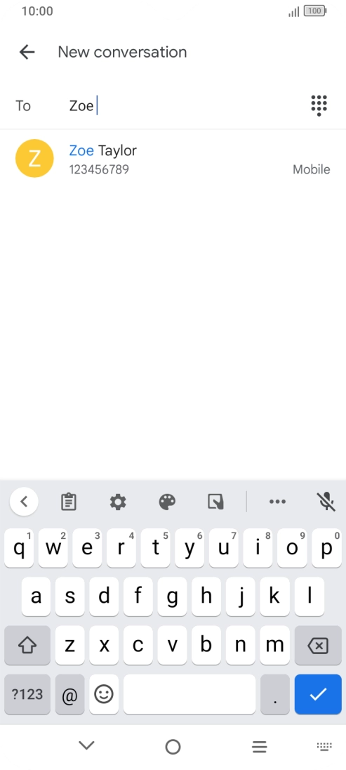 Press the required contact. Press the required contact.