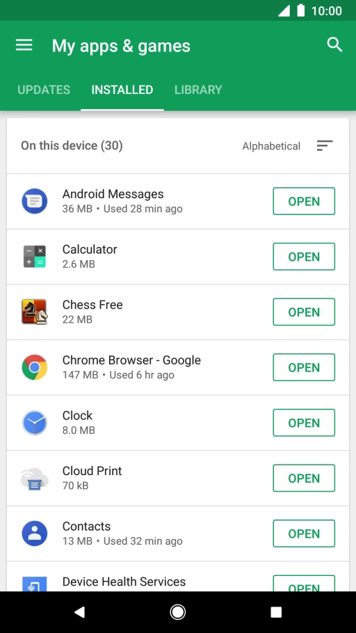 Press the required app. Press the required app.