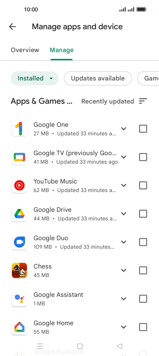Press the required app. Press the required app.