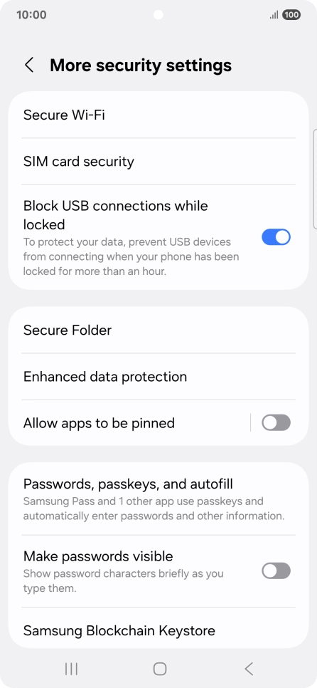 Press SIM card security. Press SIM card security.