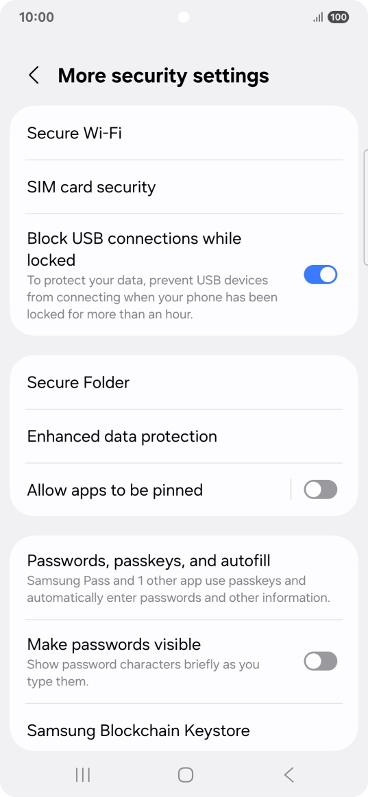 Press SIM card security. Press SIM card security.