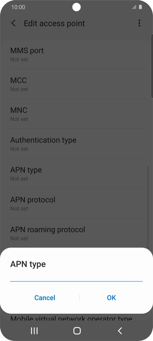 Key in default and press OK. Key in default and press OK.