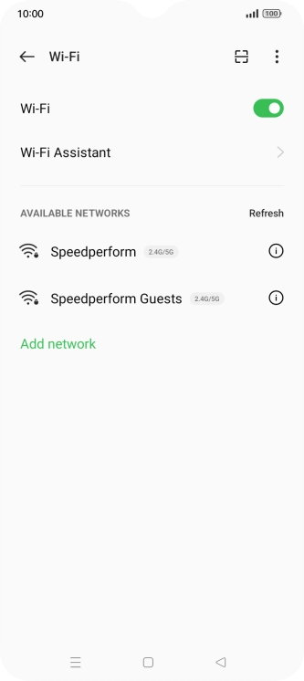 Press the required Wi-Fi network. Press the required Wi-Fi network.