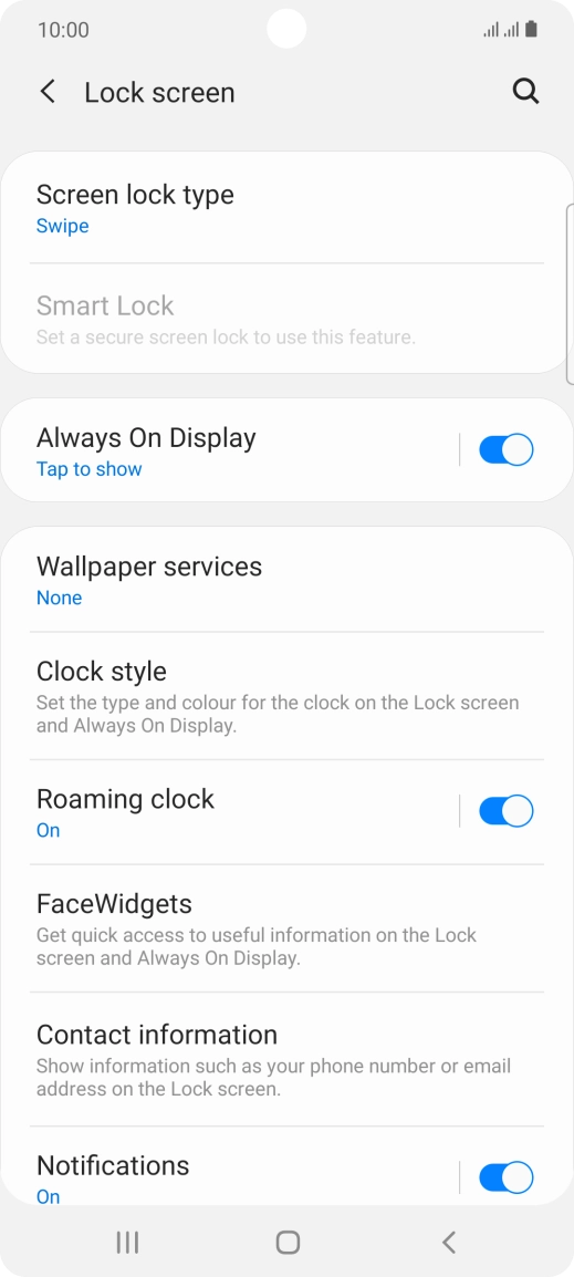 Press Screen lock type. Press Screen lock type.