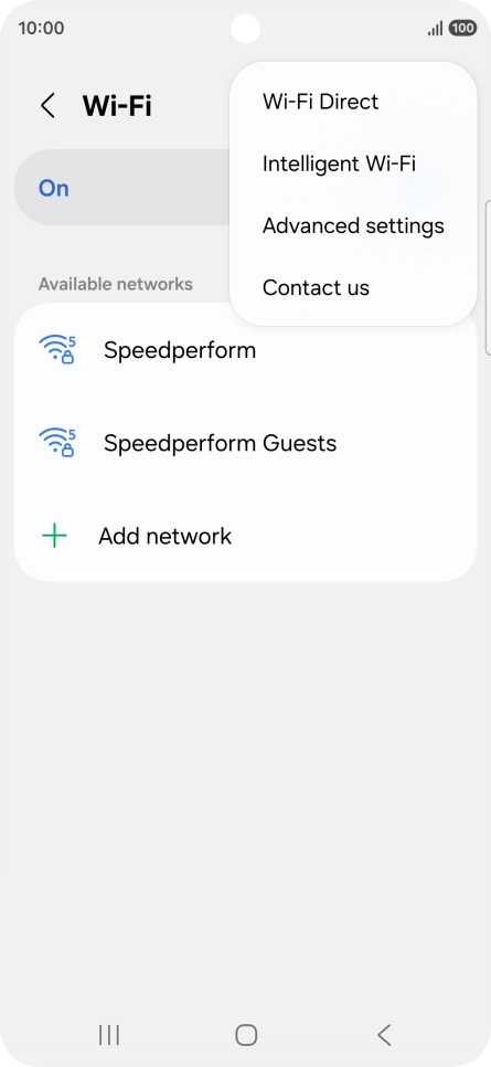 Press Intelligent Wi-Fi. Press Intelligent Wi-Fi.