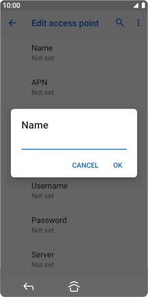 Key in EE Internet and press OK. Key in EE Internet and press OK.