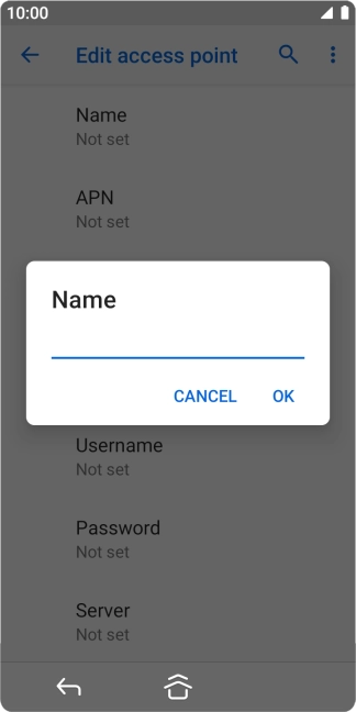 Key in EE Internet and press OK. Key in EE Internet and press OK.