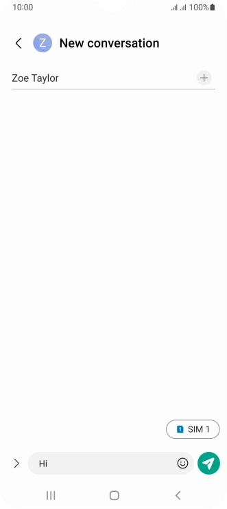 Press the send icon when you've finished your text message. Press the send icon when you've finished your text message.
