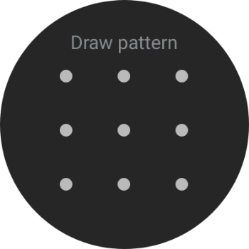 Slide your finger across the screen to connect at least four points and follow the instructions on the screen to create a pattern as lock code. Slide your finger across the screen to connect at least four points and follow the instructions on the screen to create a pattern as lock code.