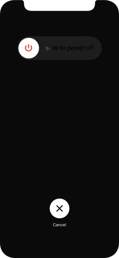 Press and drag the power off icon right. Press and drag the power off icon right.