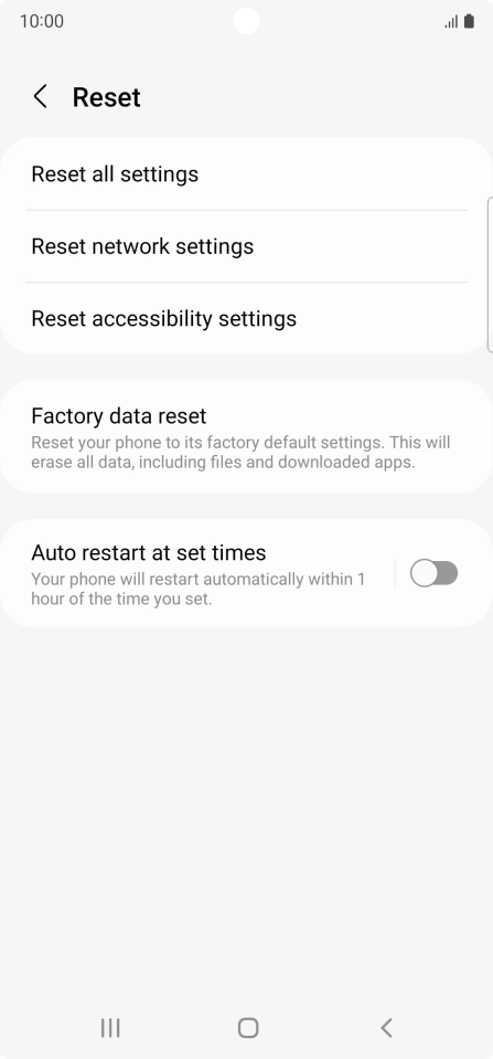 Press Factory data reset. Press Factory data reset.