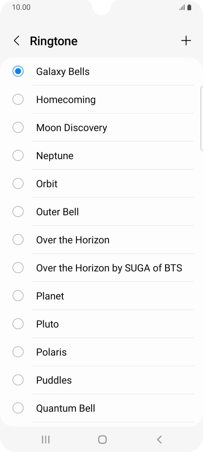 Press the add ring tone icon. Press the add ring tone icon.