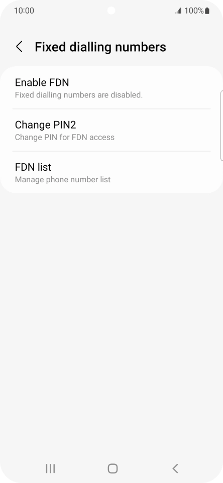 Press Enable FDN. Press Enable FDN.