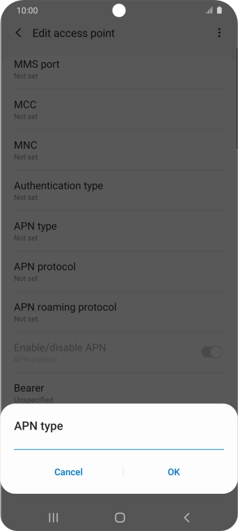 Key in default and press OK. Key in default and press OK.