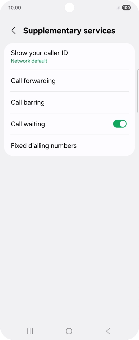 Press Fixed dialling numbers. Press Fixed dialling numbers.