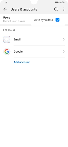 Press Auto-sync data to turn the function on or off. Press Auto-sync data to turn the function on or off.