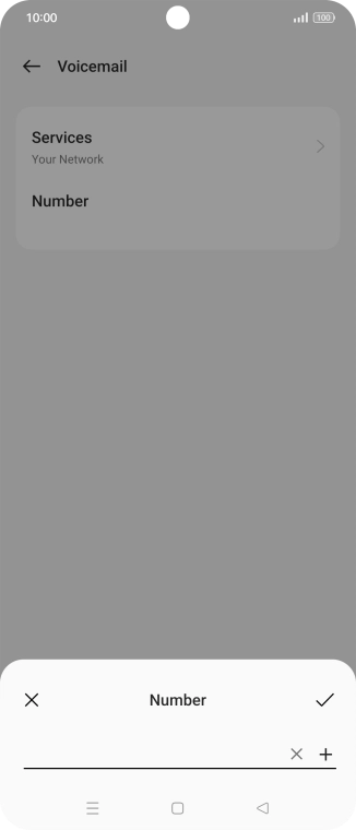 Key in +447953222222 and press the confirm icon. Key in +447953222222 and press the confirm icon.