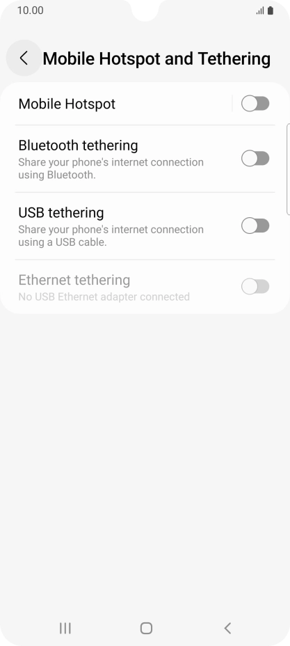 Press Mobile Hotspot. Press Mobile Hotspot.