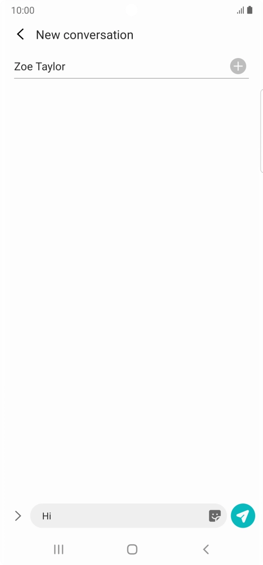 Press the send icon when you've finished your SMS. Press the send icon when you've finished your SMS.