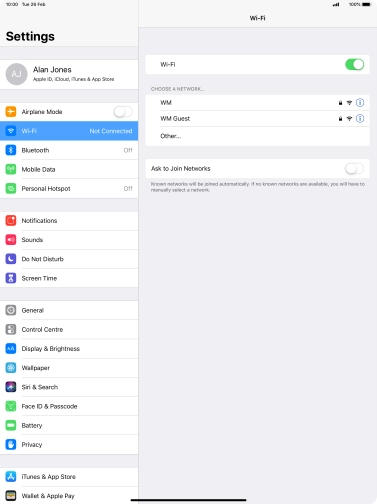 Press the required Wi-Fi network and key in the password for the Wi-Fi network. Press the required Wi-Fi network and key in the password for the Wi-Fi network.