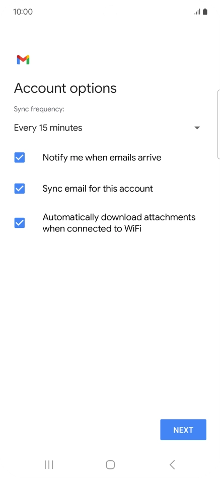If this screen is displayed, you email account has been recognised and set up automatically. Follow the instructions on the screen to key in more information and finish setting up your phone. If this screen is displayed, you email account has been recognised and set up automatically. Follow the instructions on the screen to key in more information and finish setting up your phone.
