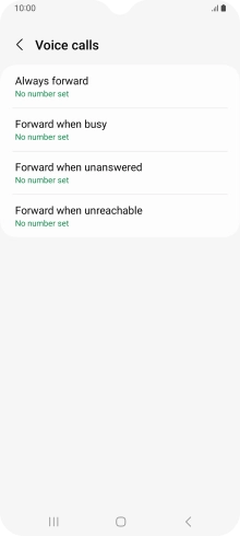 Press the required divert type. Press the required divert type.