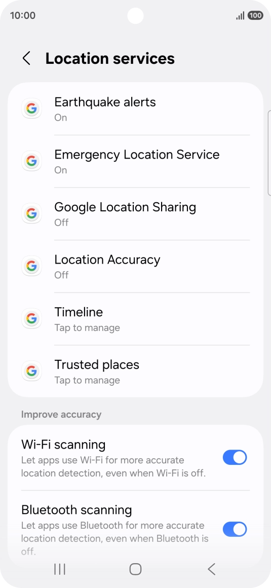 Press Location Accuracy. Press Location Accuracy.