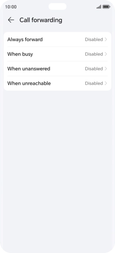Press the required divert type. Press the required divert type.