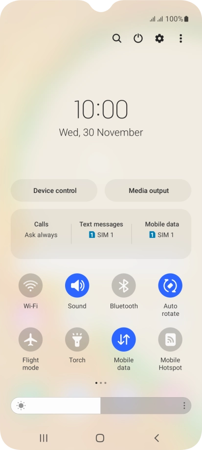 Press the settings icon. Press the settings icon.