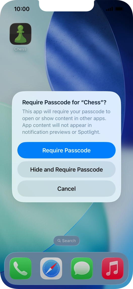 Press Require Passcode. Press Require Passcode.