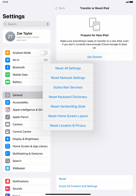 Press Reset All Settings. Press Reset All Settings.