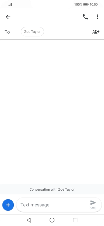 Press the text input field and write the text for your SMS. Press the text input field and write the text for your SMS.