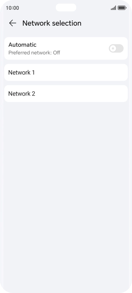 Press the required network. Press the required network.