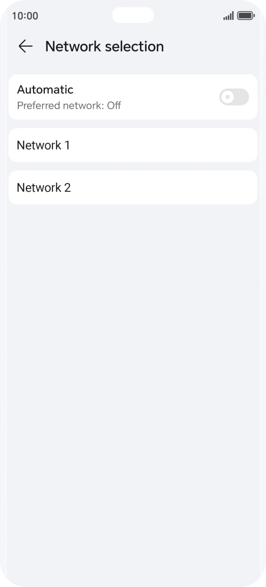 Press the required network. Press the required network.