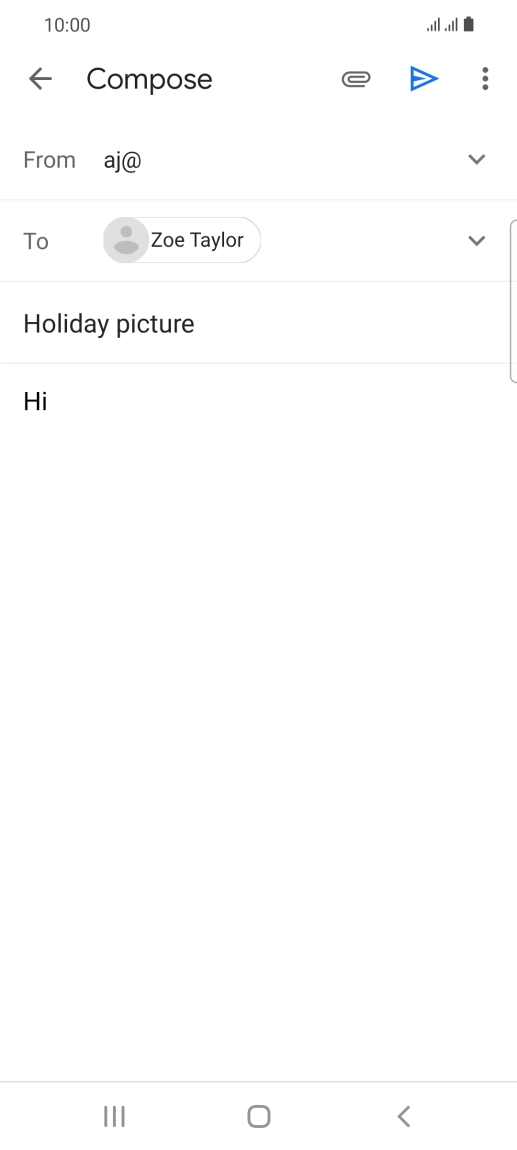 Press the attachment icon. Press the attachment icon.